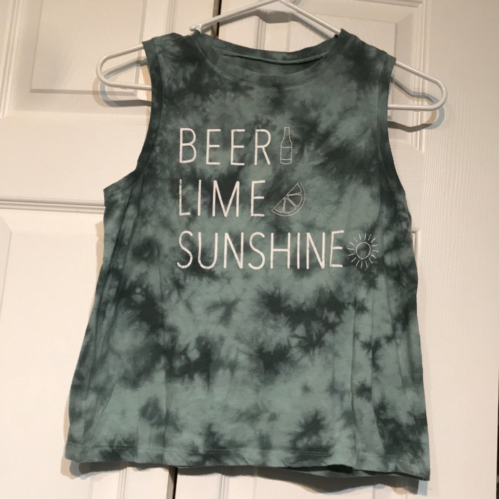 Summer tie dye beer,lime and sunshine tank